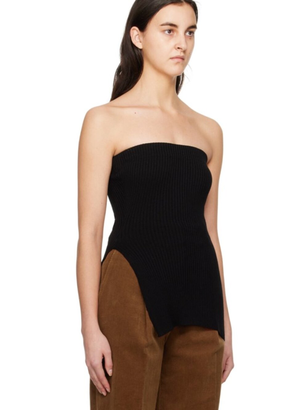 DRAE Black Ribbed Tube Top - Picture 2 of 4